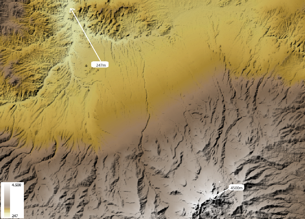 DEM of the Savalan Peak (Iran) based on SRTM data